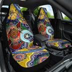 Custom NAIDOC Week 2024 Richmond Tiger Car Seat Cover Australia Aboriginal Dot Painting