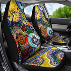 Custom NAIDOC Week 2024 Richmond Tiger Car Seat Cover Australia Aboriginal Dot Painting