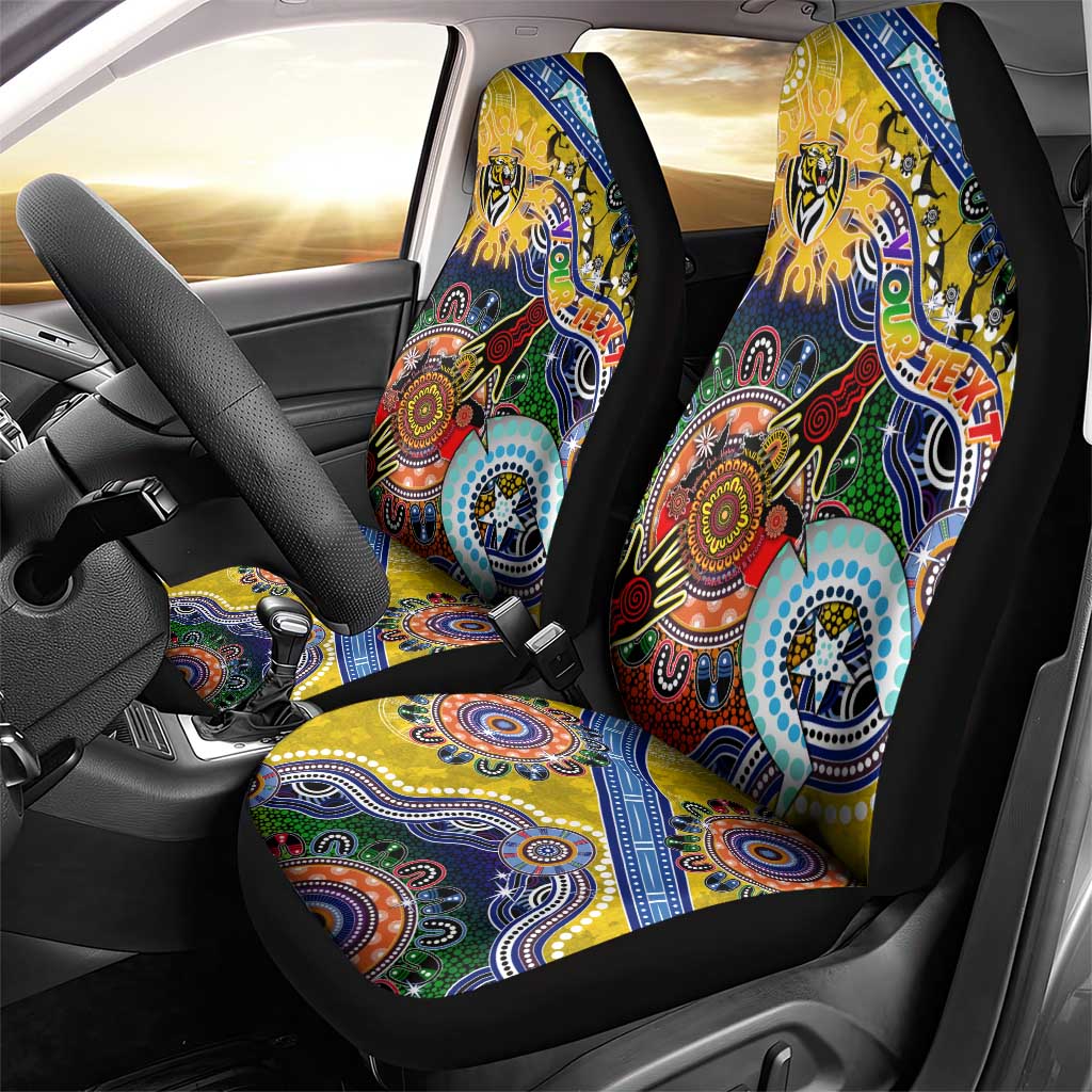 Custom NAIDOC Week 2024 Richmond Tiger Car Seat Cover Australia Aboriginal Dot Painting