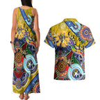 Custom NAIDOC Week 2024 Richmond Tiger Couples Matching Tank Maxi Dress and Hawaiian Shirt Australia Aboriginal Dot Painting