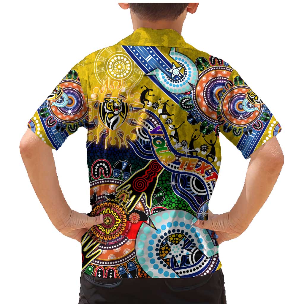 Custom NAIDOC Week 2024 Richmond Tiger Family Matching Mermaid Dress and Hawaiian Shirt Australia Aboriginal Dot Painting