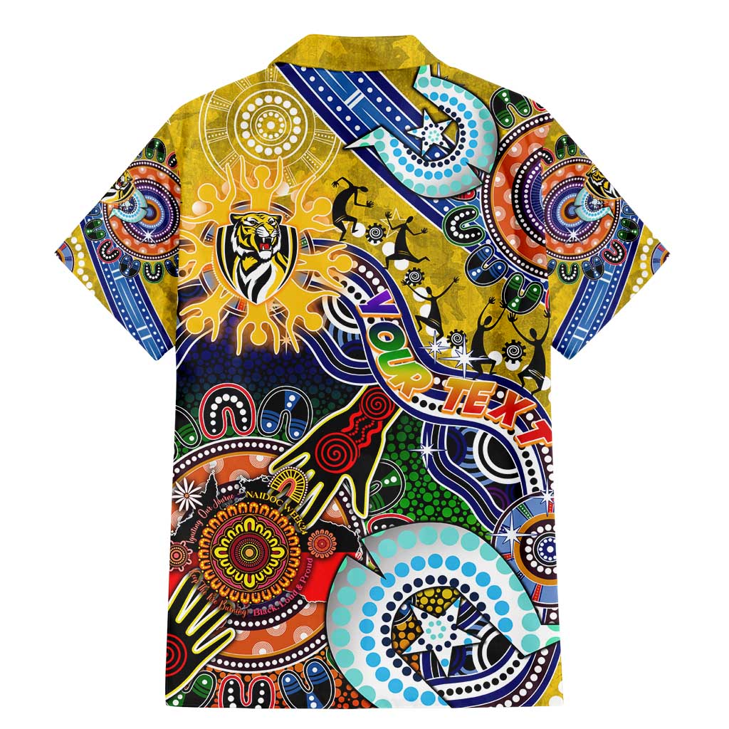 Custom NAIDOC Week 2024 Richmond Tiger Family Matching Mermaid Dress and Hawaiian Shirt Australia Aboriginal Dot Painting