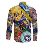 Custom NAIDOC Week 2024 Richmond Tiger Family Matching Off The Shoulder Long Sleeve Dress and Hawaiian Shirt Australia Aboriginal Dot Painting