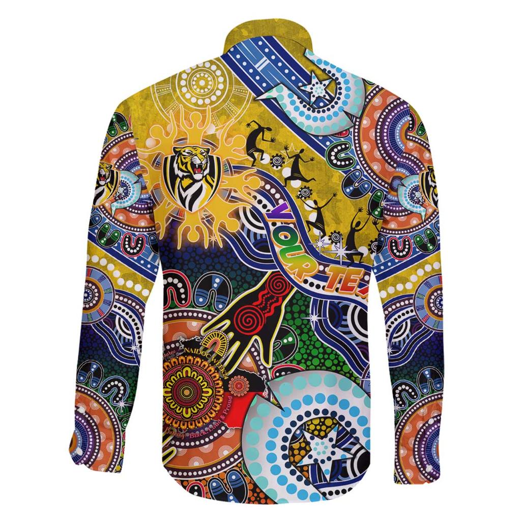 Custom NAIDOC Week 2024 Richmond Tiger Family Matching Puletasi and Hawaiian Shirt Australia Aboriginal Dot Painting