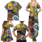 Custom NAIDOC Week 2024 Richmond Tiger Family Matching Summer Maxi Dress and Hawaiian Shirt Australia Aboriginal Dot Painting