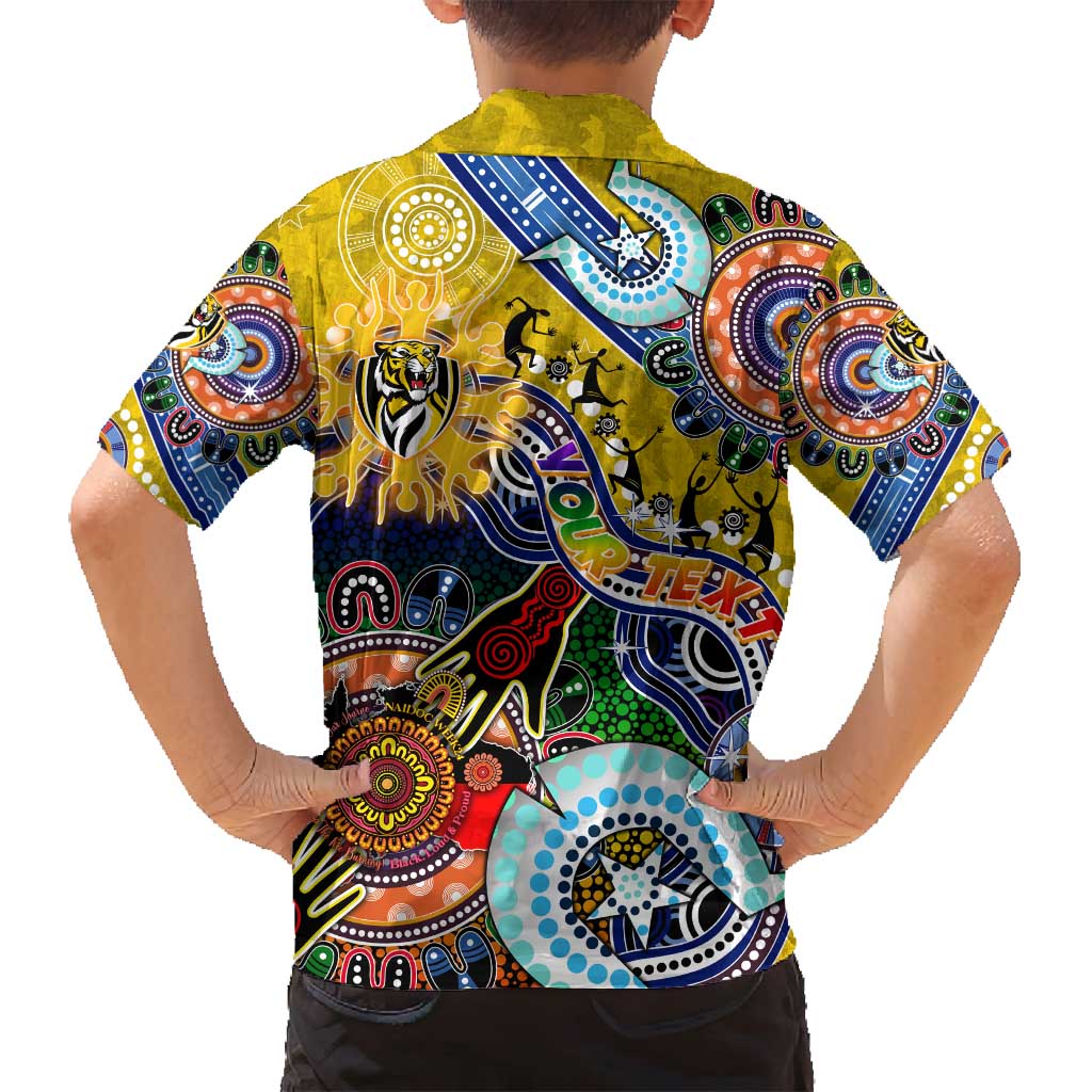 Custom NAIDOC Week 2024 Richmond Tiger Family Matching Tank Maxi Dress and Hawaiian Shirt Australia Aboriginal Dot Painting