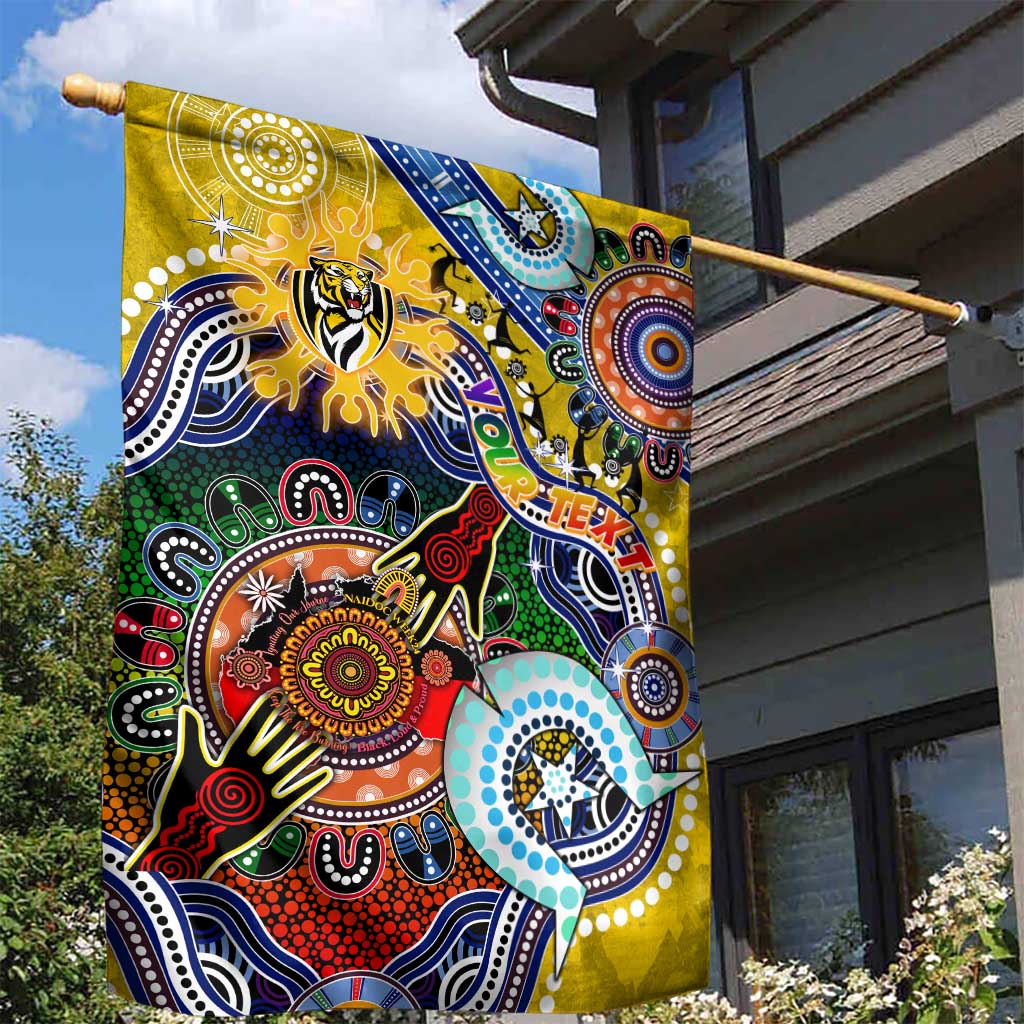 Custom NAIDOC Week 2024 Richmond Tiger Garden Flag Australia Aboriginal Dot Painting