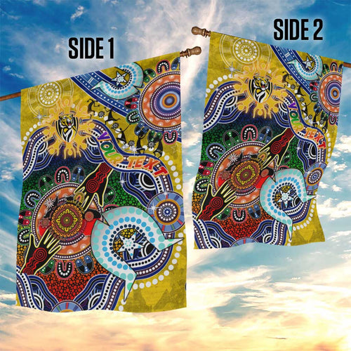 Custom NAIDOC Week 2024 Richmond Tiger Garden Flag Australia Aboriginal Dot Painting
