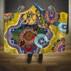 Custom NAIDOC Week 2024 Richmond Tiger Hooded Blanket Australia Aboriginal Dot Painting