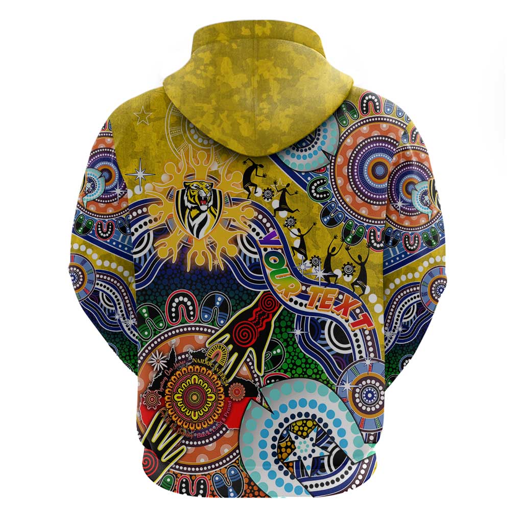 Custom NAIDOC Week 2024 Richmond Tiger Hoodie Australia Aboriginal Dot Painting