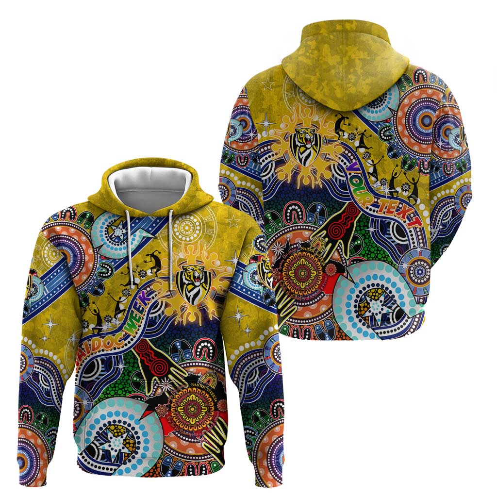 Custom NAIDOC Week 2024 Richmond Tiger Hoodie Australia Aboriginal Dot Painting