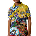 Custom NAIDOC Week 2024 Richmond Tiger Kid Polo Shirt Australia Aboriginal Dot Painting