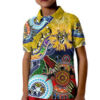 Custom NAIDOC Week 2024 Richmond Tiger Kid Polo Shirt Australia Aboriginal Dot Painting