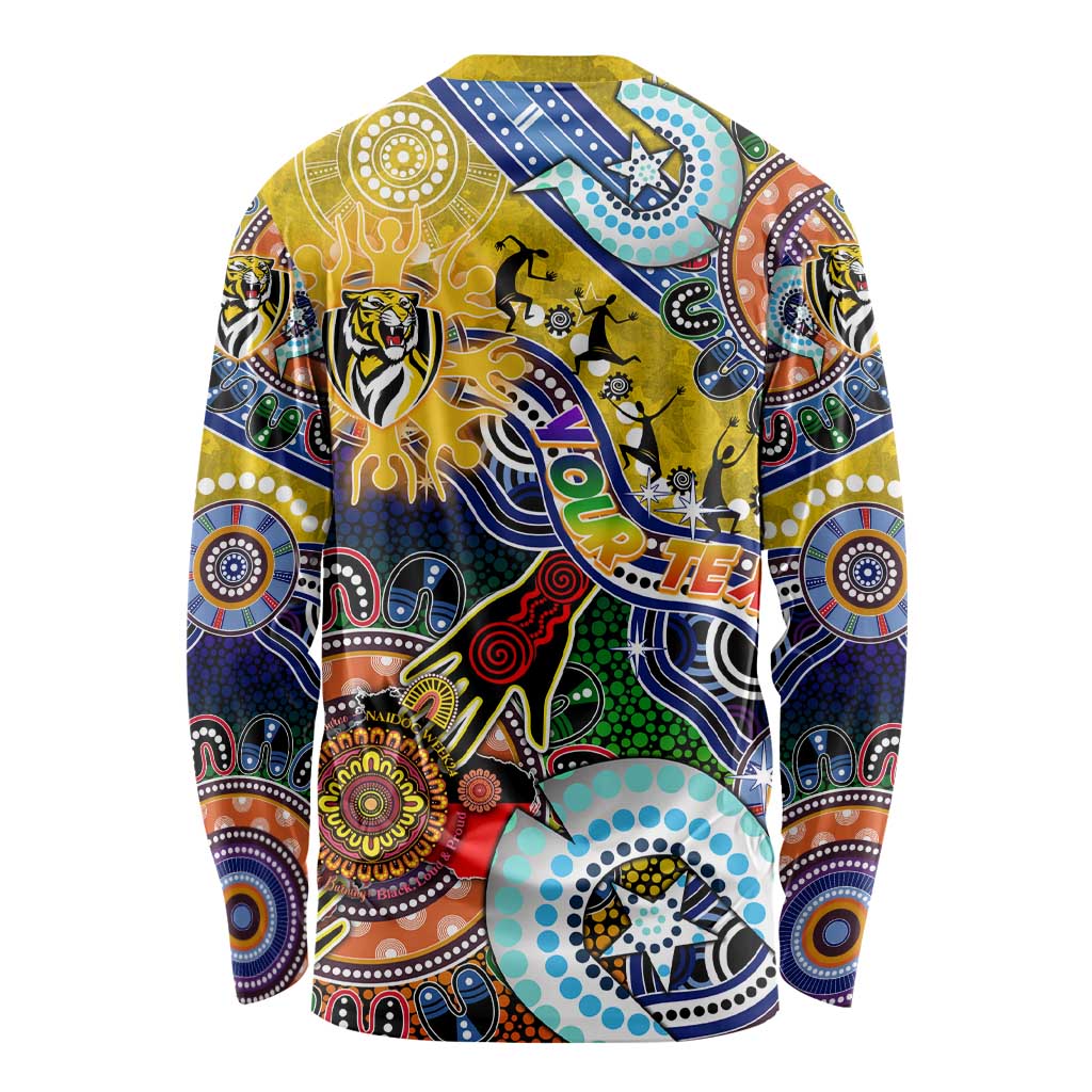 Custom NAIDOC Week 2024 Richmond Tiger Long Sleeve Shirt Australia Aboriginal Dot Painting