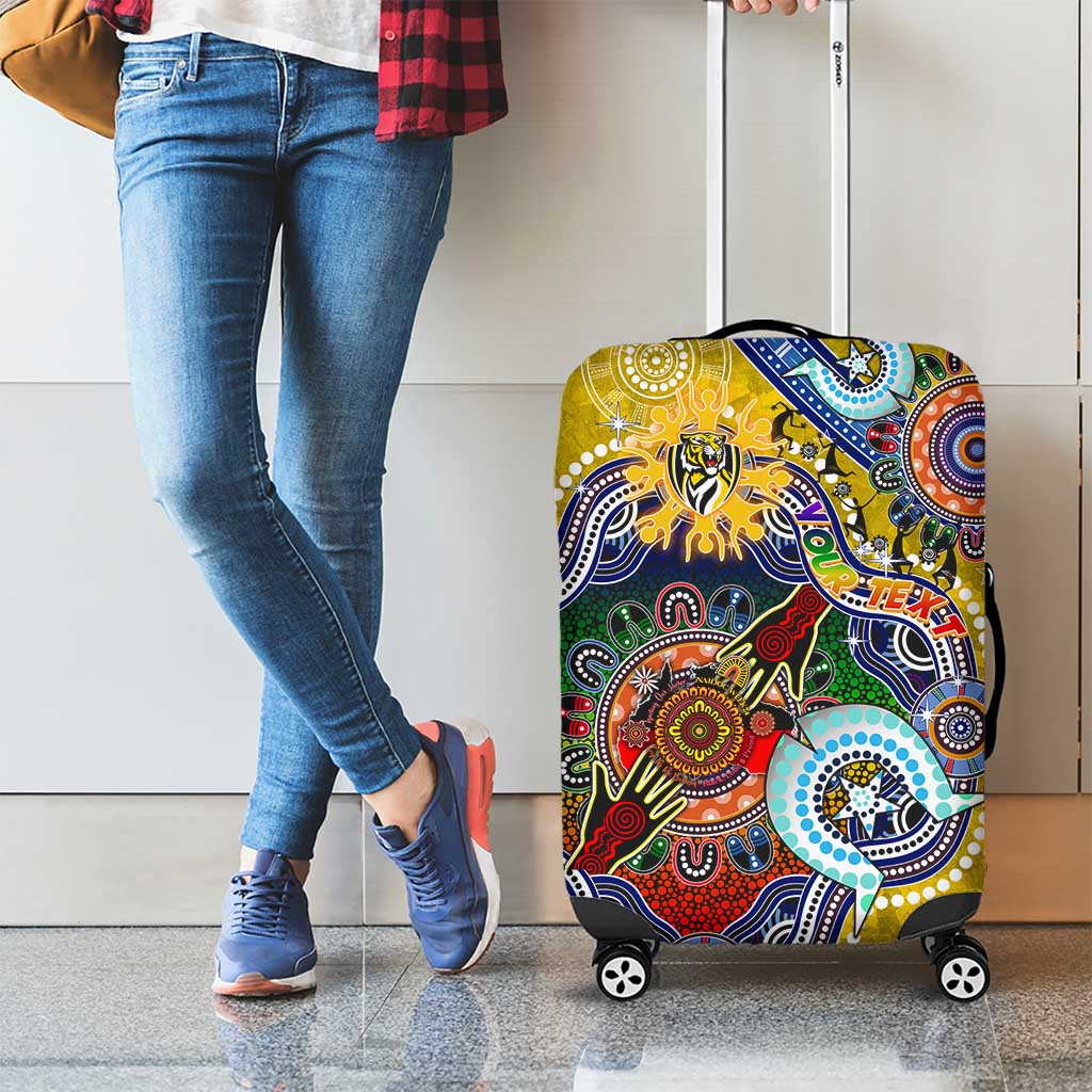 Custom NAIDOC Week 2024 Richmond Tiger Luggage Cover Australia Aboriginal Dot Painting