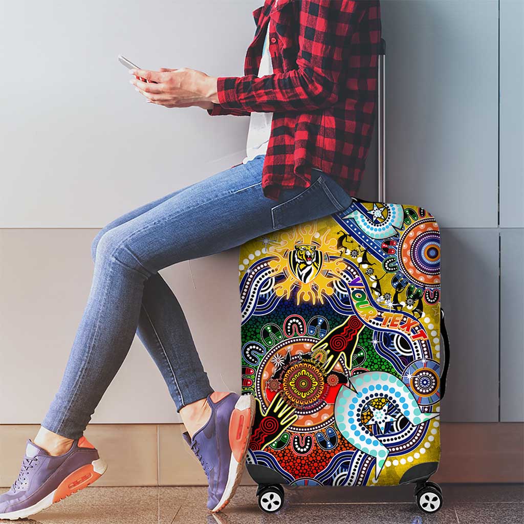 Custom NAIDOC Week 2024 Richmond Tiger Luggage Cover Australia Aboriginal Dot Painting