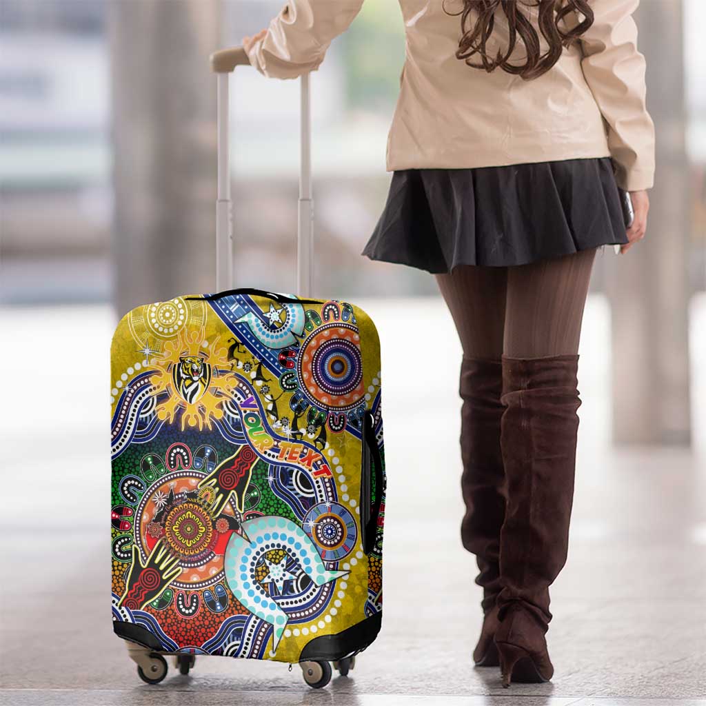 Custom NAIDOC Week 2024 Richmond Tiger Luggage Cover Australia Aboriginal Dot Painting