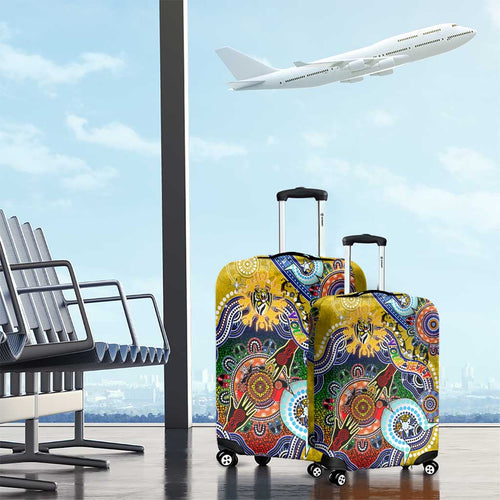 Custom NAIDOC Week 2024 Richmond Tiger Luggage Cover Australia Aboriginal Dot Painting