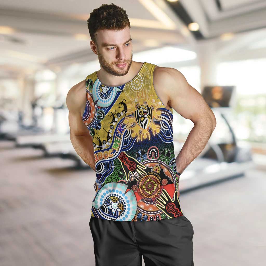 Custom NAIDOC Week 2024 Richmond Tiger Men Tank Top Australia Aboriginal Dot Painting