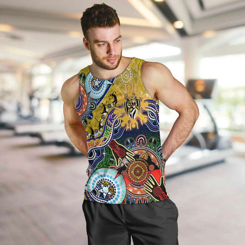Custom NAIDOC Week 2024 Richmond Tiger Men Tank Top Australia Aboriginal Dot Painting