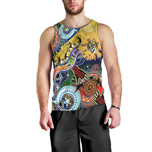 Custom NAIDOC Week 2024 Richmond Tiger Men Tank Top Australia Aboriginal Dot Painting