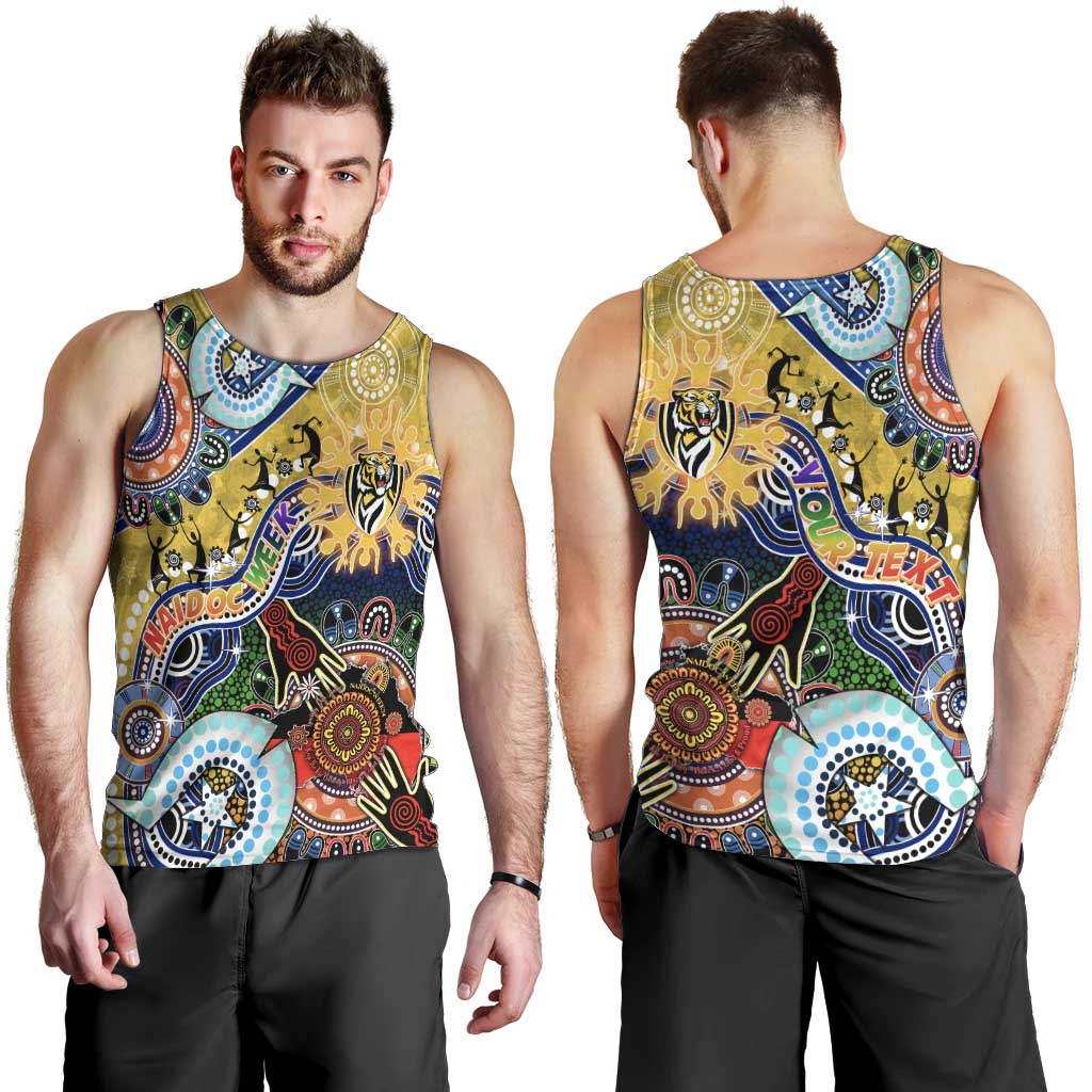 Custom NAIDOC Week 2024 Richmond Tiger Men Tank Top Australia Aboriginal Dot Painting
