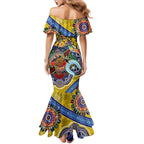 Custom NAIDOC Week 2024 Richmond Tiger Mermaid Dress Australia Aboriginal Dot Painting