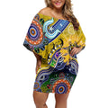 Custom NAIDOC Week 2024 Richmond Tiger Off Shoulder Short Dress Australia Aboriginal Dot Painting