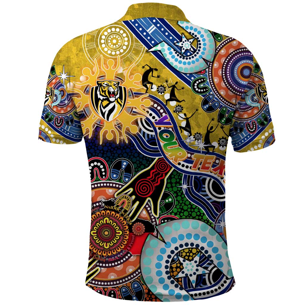 Custom NAIDOC Week 2024 Richmond Tiger Polo Shirt Australia Aboriginal Dot Painting