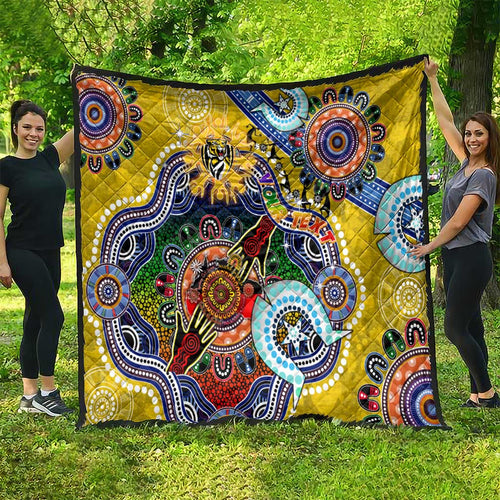 Custom NAIDOC Week 2024 Richmond Tiger Quilt Australia Aboriginal Dot Painting