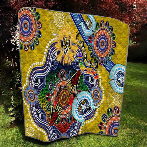 Custom NAIDOC Week 2024 Richmond Tiger Quilt Australia Aboriginal Dot Painting