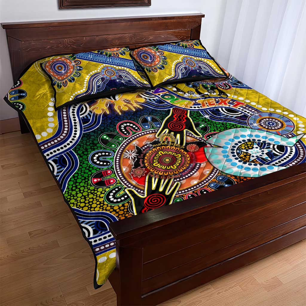 Custom NAIDOC Week 2024 Richmond Tiger Quilt Bed Set Australia Aboriginal Dot Painting