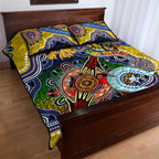 Custom NAIDOC Week 2024 Richmond Tiger Quilt Bed Set Australia Aboriginal Dot Painting