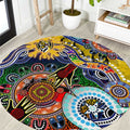 Custom NAIDOC Week 2024 Richmond Tiger Round Carpet Australia Aboriginal Dot Painting