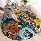 Custom NAIDOC Week 2024 Richmond Tiger Round Carpet Australia Aboriginal Dot Painting