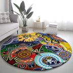 Custom NAIDOC Week 2024 Richmond Tiger Round Carpet Australia Aboriginal Dot Painting