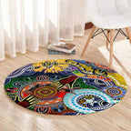 Custom NAIDOC Week 2024 Richmond Tiger Round Carpet Australia Aboriginal Dot Painting