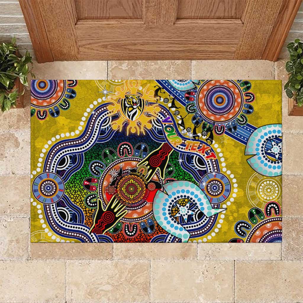 Custom NAIDOC Week 2024 Richmond Tiger Rubber Doormat Australia Aboriginal Dot Painting