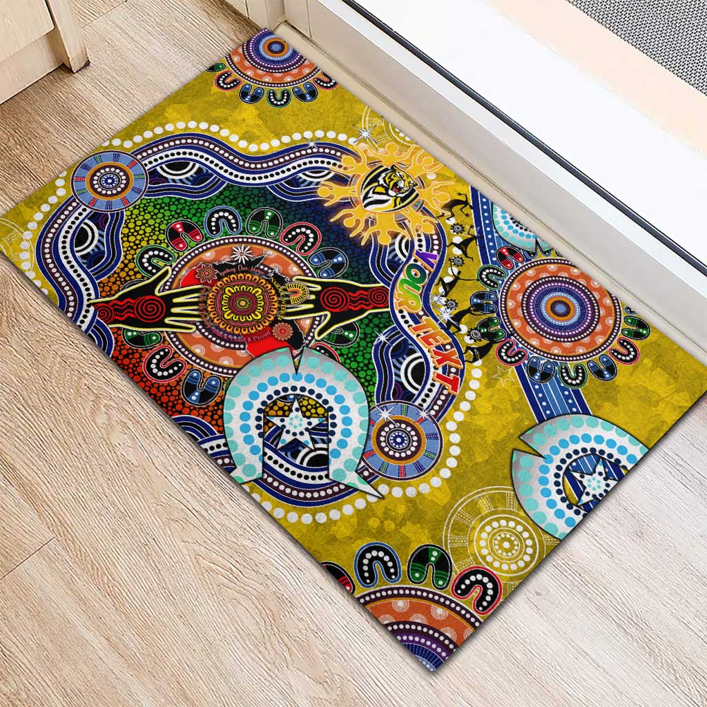Custom NAIDOC Week 2024 Richmond Tiger Rubber Doormat Australia Aboriginal Dot Painting