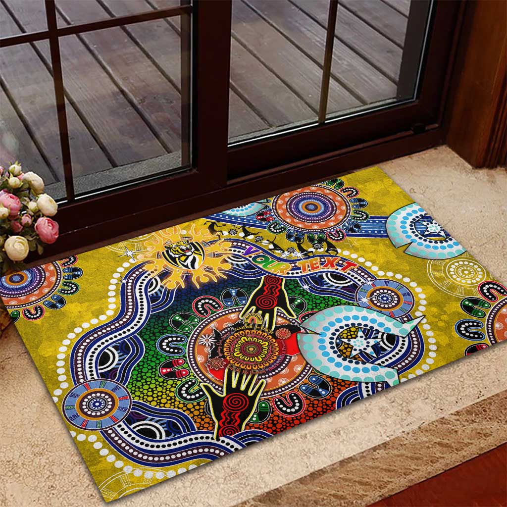Custom NAIDOC Week 2024 Richmond Tiger Rubber Doormat Australia Aboriginal Dot Painting