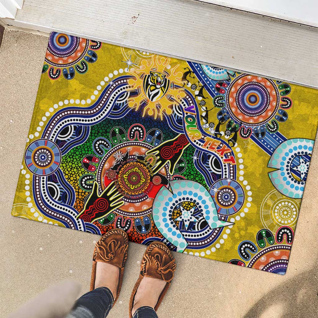 Custom NAIDOC Week 2024 Richmond Tiger Rubber Doormat Australia Aboriginal Dot Painting