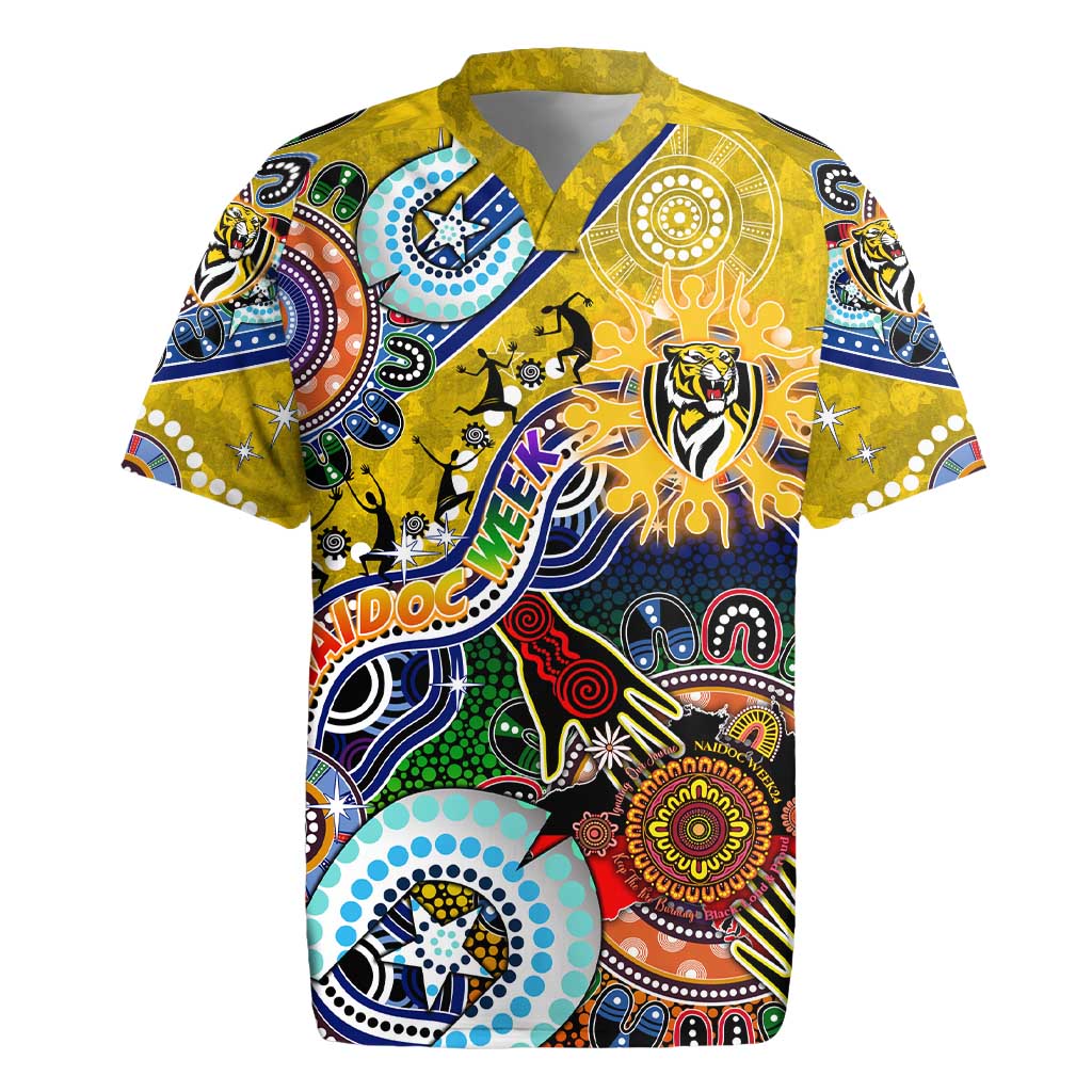 Custom NAIDOC Week 2024 Richmond Tiger Rugby Jersey Australia Aboriginal Dot Painting
