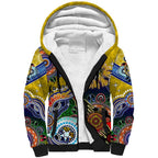 Custom NAIDOC Week 2024 Richmond Tiger Sherpa Hoodie Australia Aboriginal Dot Painting