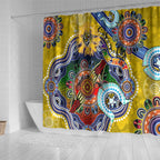 Custom NAIDOC Week 2024 Richmond Tiger Shower Curtain Australia Aboriginal Dot Painting