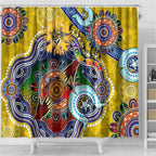 Custom NAIDOC Week 2024 Richmond Tiger Shower Curtain Australia Aboriginal Dot Painting