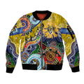 Custom NAIDOC Week 2024 Richmond Tiger Sleeve Zip Bomber Jacket Australia Aboriginal Dot Painting