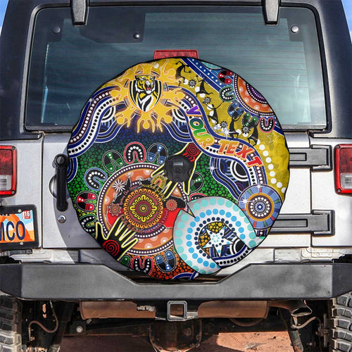 Custom NAIDOC Week 2024 Richmond Tiger Spare Tire Cover Australia Aboriginal Dot Painting