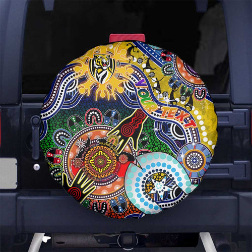 Custom NAIDOC Week 2024 Richmond Tiger Spare Tire Cover Australia Aboriginal Dot Painting