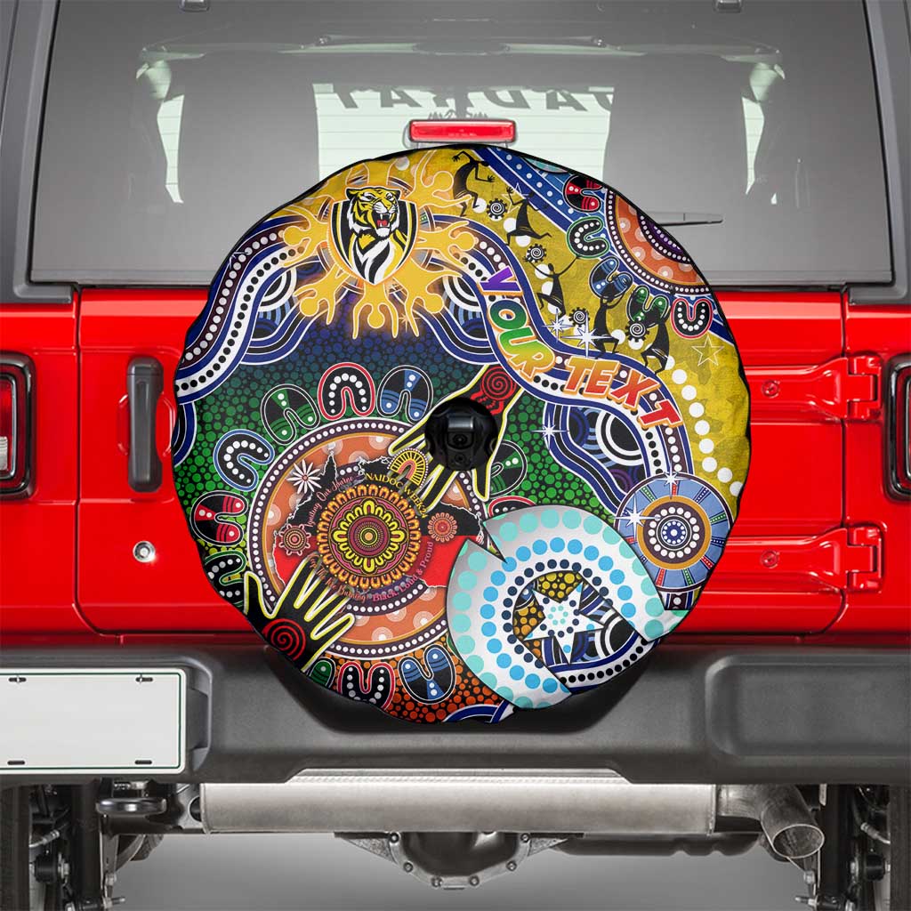 Custom NAIDOC Week 2024 Richmond Tiger Spare Tire Cover Australia Aboriginal Dot Painting