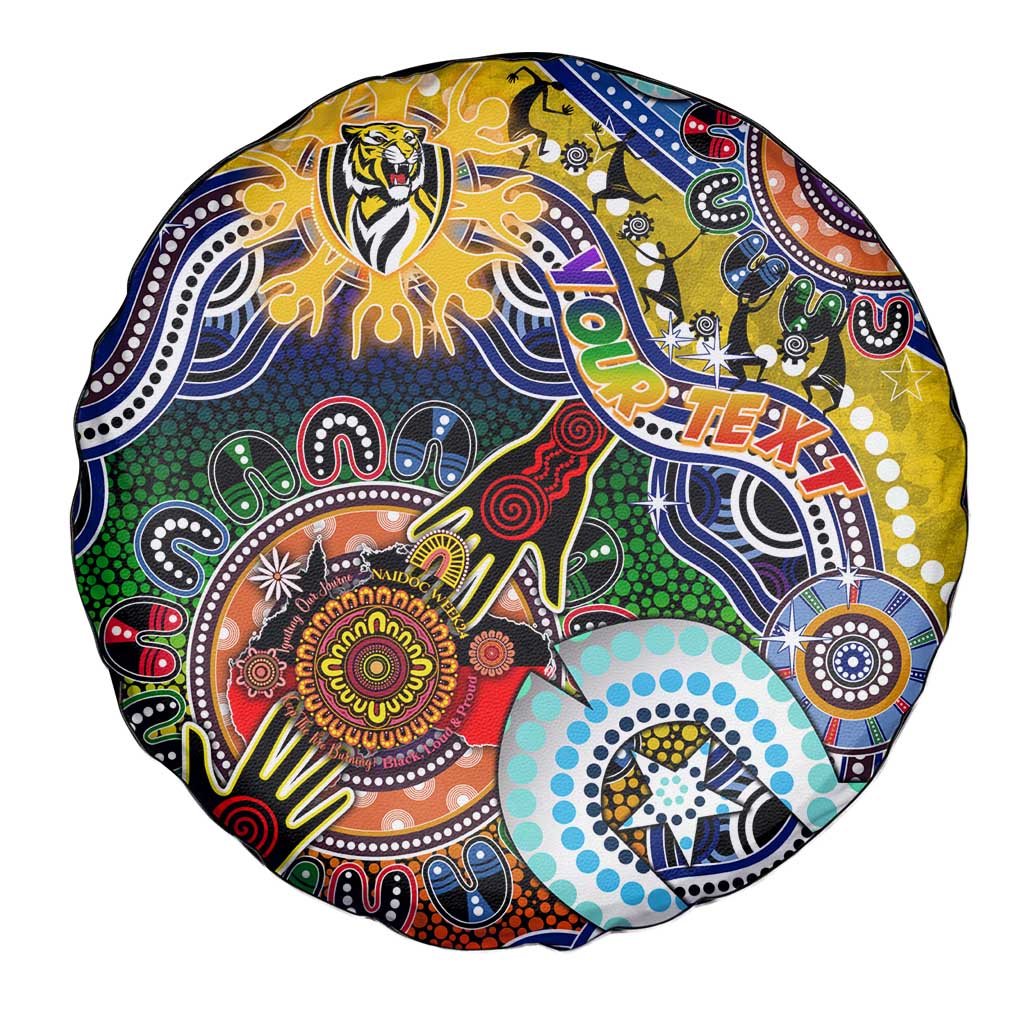 Custom NAIDOC Week 2024 Richmond Tiger Spare Tire Cover Australia Aboriginal Dot Painting